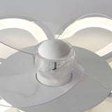 Modern 19.7 Inch White Flower Flush Mount Ceiling Fan with Remote Control and Dimmable LED Light
