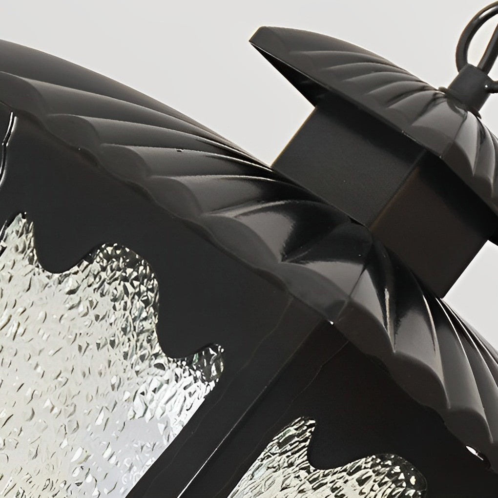 Retro Outdoor Waterproof Chandelier with Water Drop Glass Shade Elegant Hanging Light for Patio