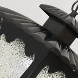 Retro Outdoor Waterproof Chandelier with Water Drop Glass Shade Elegant Hanging Light for Patio