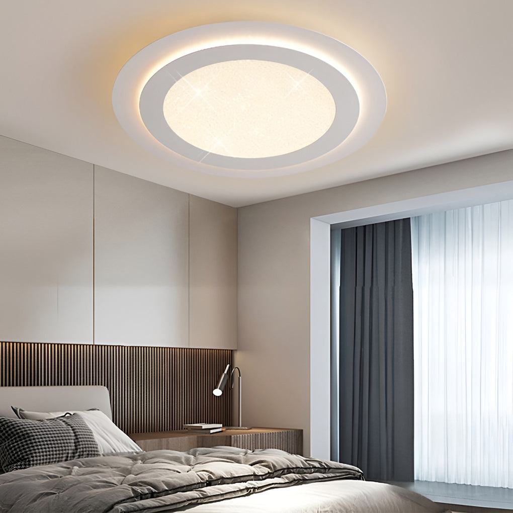 Modern Square and Circular LED Ceiling Lamp with Stepless Dimming Minimalist Flush Mount Light