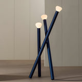 Modern 3 Light Metal Stick Standing Lamp with Glass Shades and Dimmable Switch