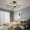 Modern Spiral LED Ceiling Fan with Dimmable Light Fixture and Silent Motor in Black and Gold