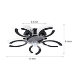 Modern Flower Smart Ceiling Fan with Dimmable LED Light and 6 Speed Silent Remote Control