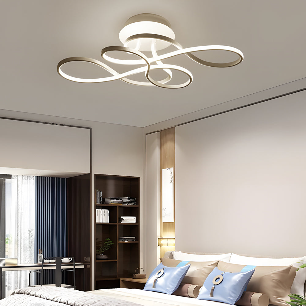 Modern Music Symbol Linear LED Ceiling Light Fixture for Contemporary Living Spaces 29 Inch