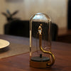 Nordic Glass Dome LED Candle Lamp Portable Rechargeable Table Light with Touch Control