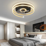 Modern 20 Inch Low Profile Bladeless Ceiling Fan with Dimmable LED Light for Bedroom and Dining Room