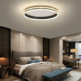 Modern Geometric LED Flush Mount Ceiling Lamp with Remote Dimming and Stepless Control