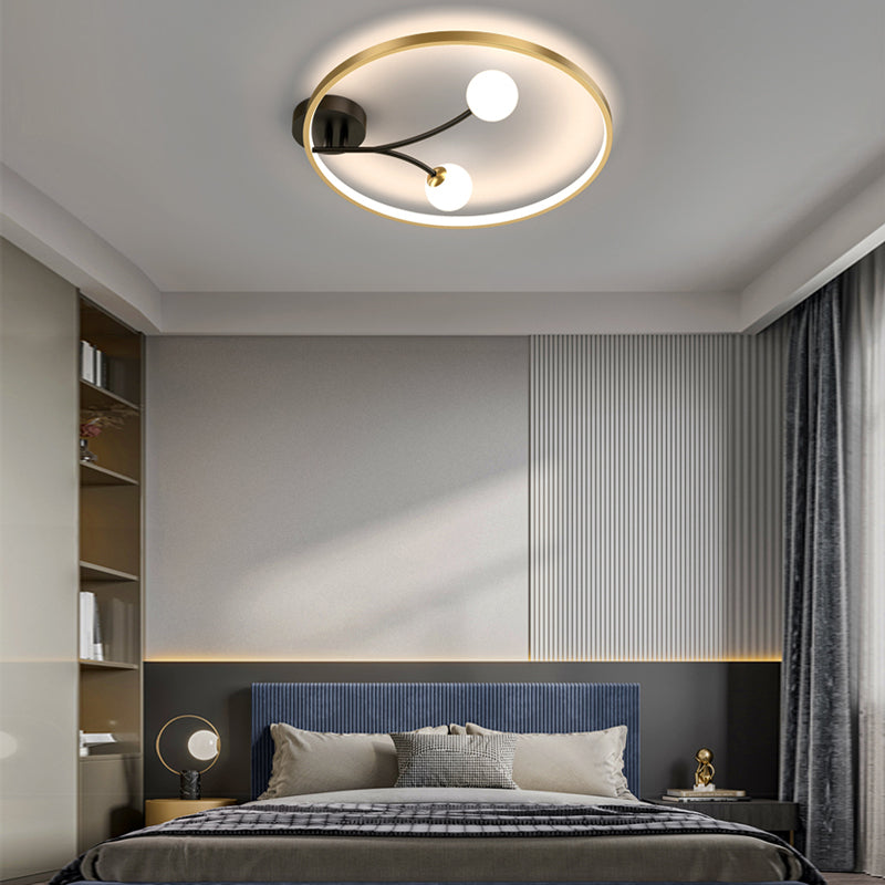 Modern LED Ceiling Light Round Acrylic Ball Flower Design with 3 Color Dimming