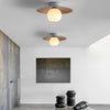 Modern Nordic Bowl Shaped LED Ceiling Light Minimalist Flush Mount Lighting for Aisle and Bedroom