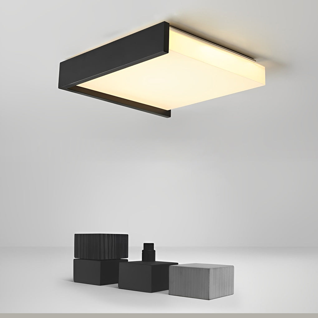 Modern Nordic Square LED Flush Mount Ceiling Lamp with Stepless Dimming