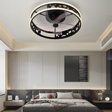 Modern Low Profile Bladeless Ceiling Fan with 3 Color Dimmable LED Light and Remote Control