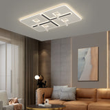 Nordic Ultra Thin Rectangular LED Ceiling Light with Four Flexible Spotlights and Color Temperature Control