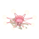 Modern Starry Design Ceiling Fan with 3 Color Dimming Light for Childrens Bedroom