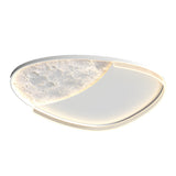 Modern Moon Texture LED Ceiling Light 3 Step Dimming Geometric Flush Mount Lamp