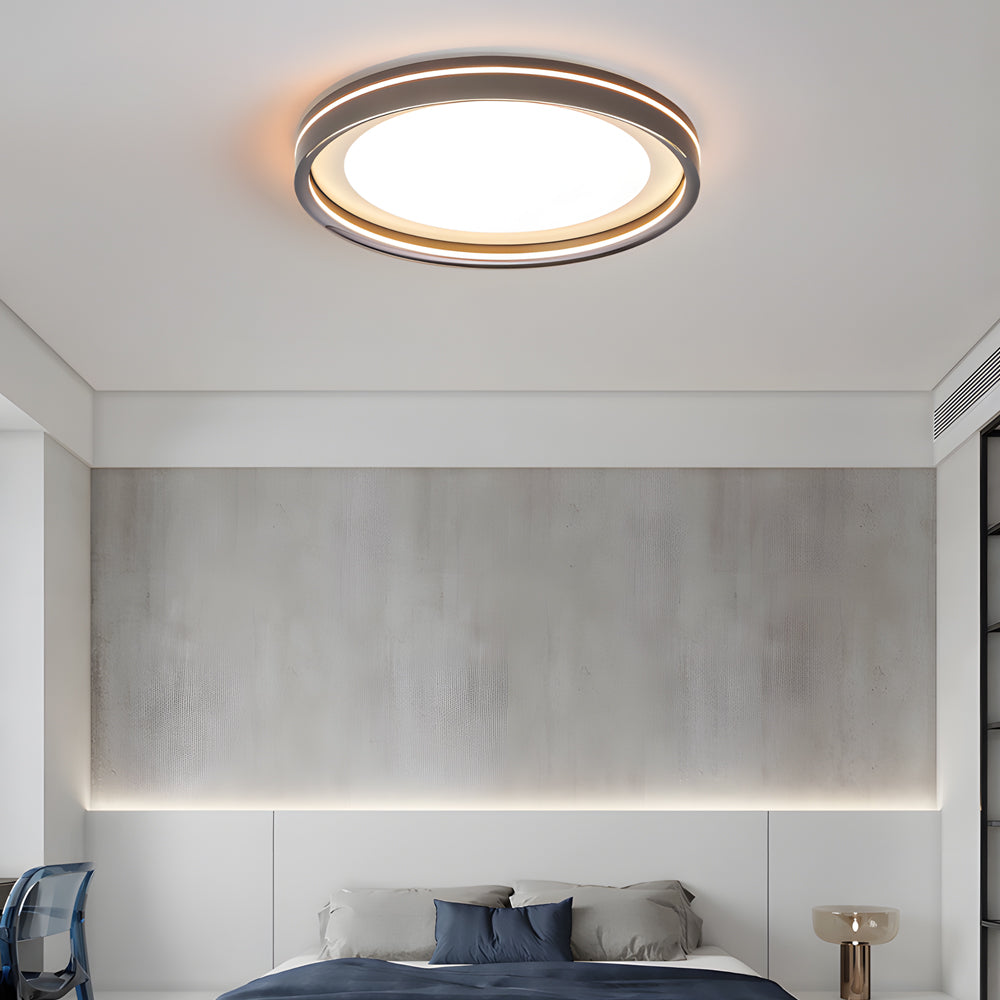 Modern Layered Ring Flush Mount LED Ceiling Light with 3 Color Temperature Dimming