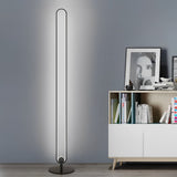 Modern Oval Silhouette LED Floor Lamp Minimalist Standing Light with Metal Base