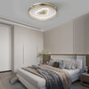Geometric Circular LED Flush Mount Ceiling Light with Crystal Accents and 3 Step Dimming