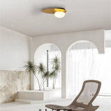 Modern Oval LED Flush Mount Ceiling Light with White Glass Shade for Bedroom and Study