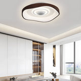 20 Inch Low Profile Flush Mount Bladeless Ceiling Fan with Dimmable LED Light and Remote