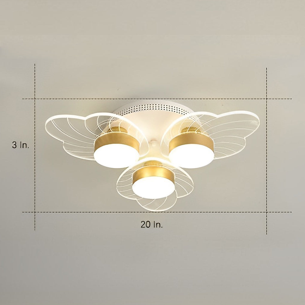 Modern Gold Flower Petal LED Ceiling Light Nordic Flush Mount Fixture for Bedroom and Living Room