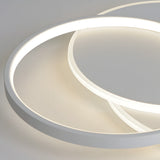 Modern Three Ring White Acrylic LED Flush Mount Ceiling Fixture for Bedroom and Kitchen