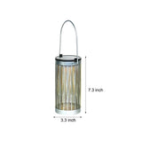 7.3 Inch Solar Outdoor Hanging Lantern Metal Cutout Flower Pattern Waterproof Decorative Garden Light