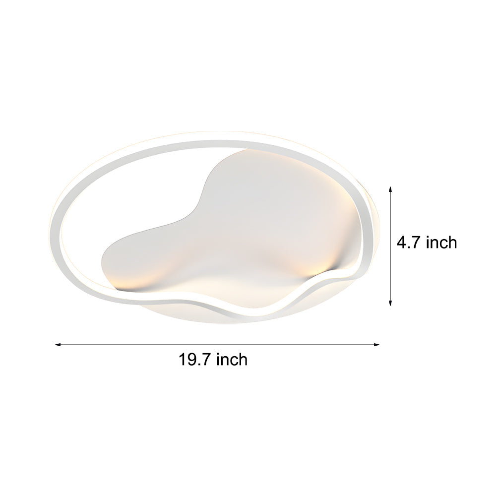 Modern White Round LED Flush Mount Ceiling Light with 3 Step Color Dimming