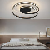 Modern Circular Iron LED Ceiling Light with Remote Stepless Dimming Flush Mount
