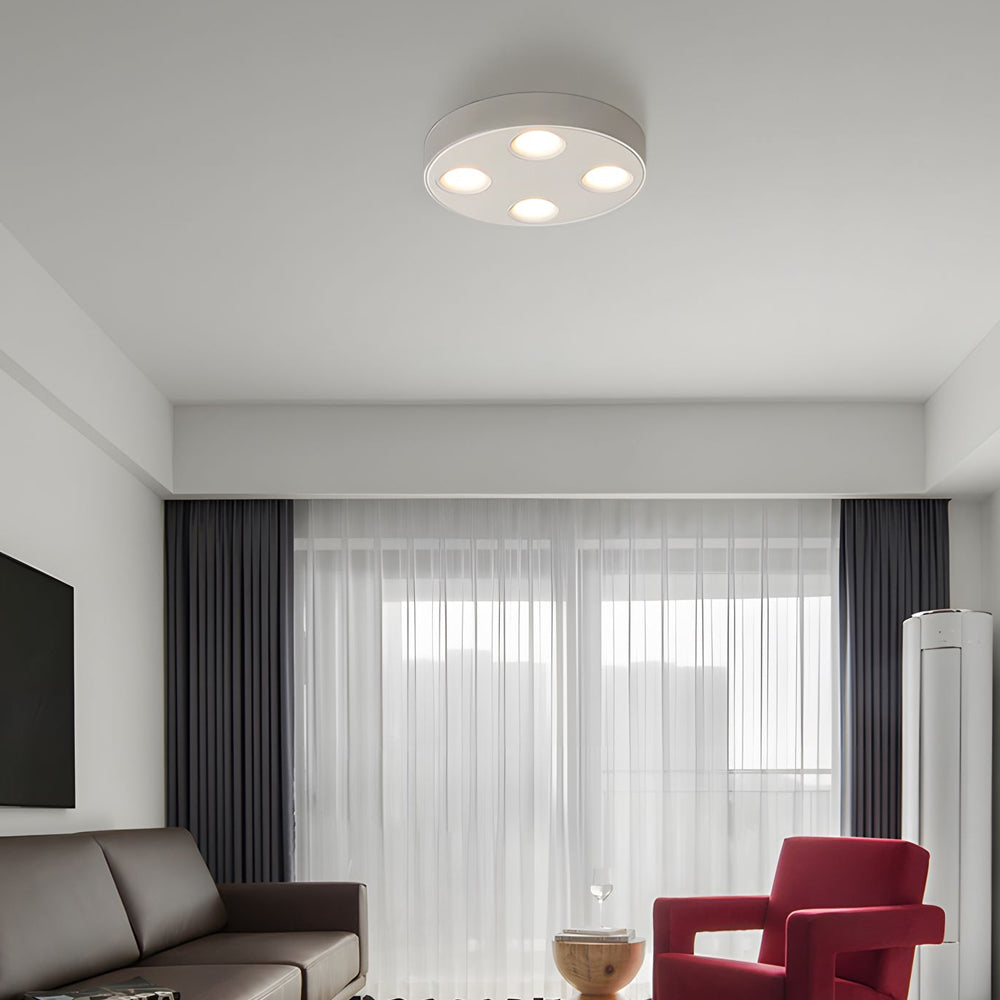 Modern 9.1 Inch Round LED Flush Mount Ceiling Light 4 Light Ultra Thin Low Profile Aluminum Fixture