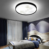 Circular Moon Inspired LED Ceiling Light Modern Flush Mount with Adjustable Color