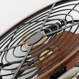 Industrial Metal Bladeless Ceiling Fan with Light Silent Low Profile Flush Mount Cage Fan Lamp