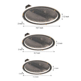 Modern Round Black Glass LED Flush Mount Ceiling Light with 3 Color Dimming