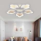 Modern Nordic Flower Shape LED Flush Mount Light with Remote Control Dimming