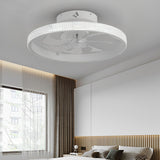Modern Round Bladeless Ceiling Fan with Dimmable LED Light and Remote Control Mute Inverter Low Profile Fan