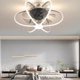Creative Flower Shaped Bladeless Ceiling Fan with Dimmable LED Light and Remote Control