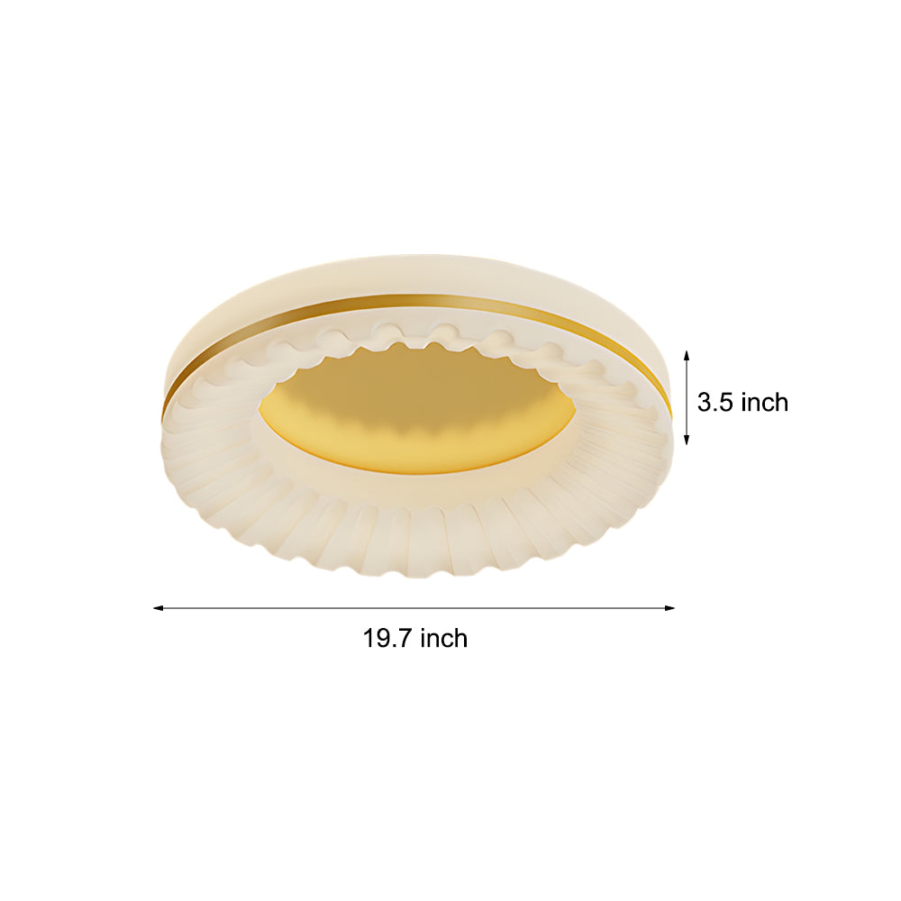 Modern Round LED Ceiling Light Fixture with Three Step Dimming Acrylic Flush Mount Lamp for Bedroom