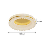 Modern Round LED Ceiling Light Fixture with Three Step Dimming Acrylic Flush Mount Lamp for Bedroom