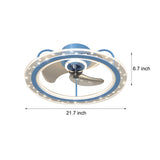 Modern Round Star Decor Bladeless Ceiling Fan with 3 Step Dimming Flush Mount Light Fixture
