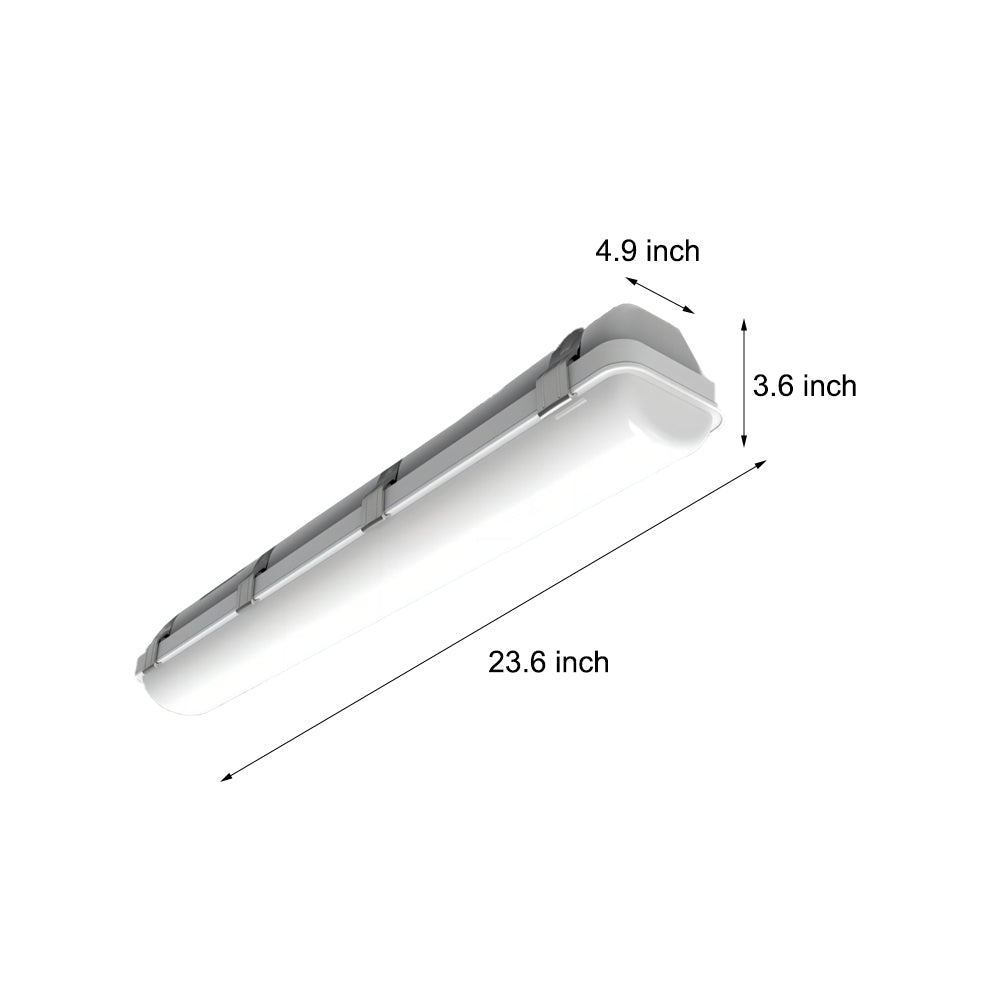 Industrial Linear Vapor Tight LED Ceiling Light 23.6 Inch IP66 Waterproof Shop Light 20W