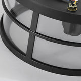 Modern Rustic Black Waterproof Outdoor Flush Mount Ceiling Light for Garden and Terrace