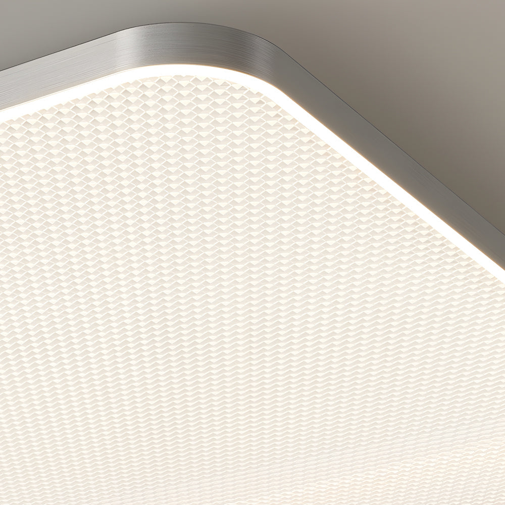 Modern Geometric Dimmable LED Flush Mount Ceiling Light in Brushed Gray Aluminum