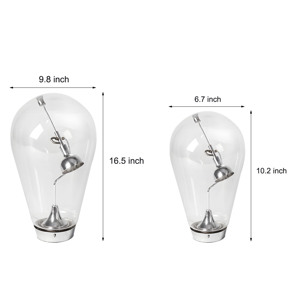 Modern Touch Dimmable Glass Bulb Desk Lamp with Industrial Magnetic Control for Office and Home Decor