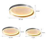 Modern Starry Sky LED Ceiling Light Round Acrylic Flush Mount with 3 Step Color Dimming