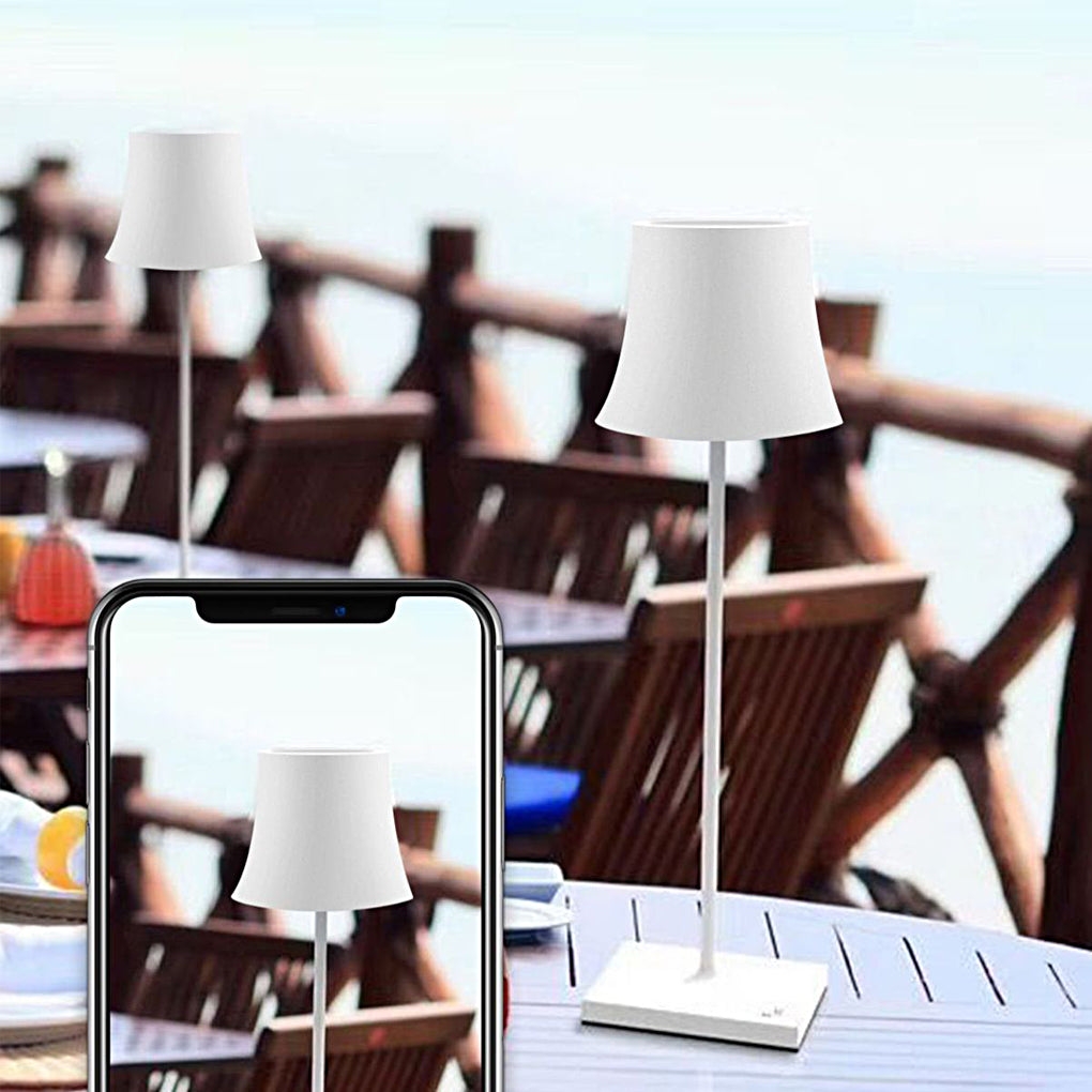 15 Inch Cordless Rechargeable LED Table Lamp Modern Metal Desk Light for Living Room and Patio