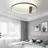 Modern Black Round Adjustable LED Ceiling Light with 3 Step Color Dimming for Bedroom