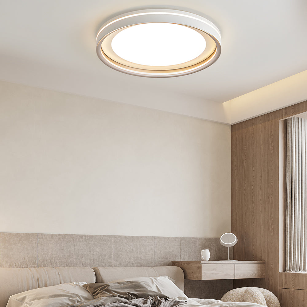 Modern Layered Ring Flush Mount LED Ceiling Light with 3 Color Temperature Dimming