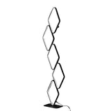 Modern Nordic Stacked Square LED Floor Lamp with Five Tier Glass Shades for Living Room