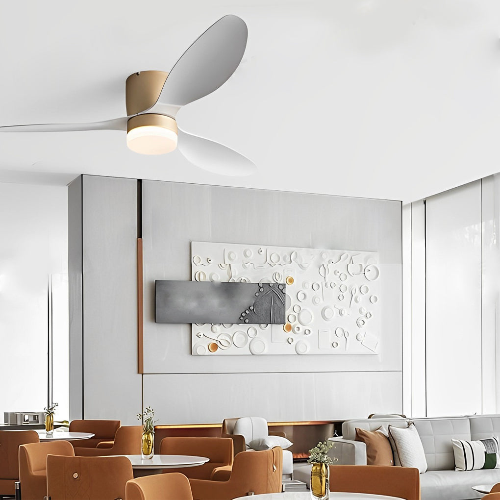 52 Inch Modern LED Ceiling Fan with Remote Control Dimmable 3 Blade Quiet Light Fixture