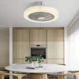 Modern Bladeless Ceiling Fan with Integrated Heater and Dimmable LED Light for Year Round Comfort