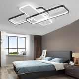 Geometric Overlapping Square LED Ceiling Light Modern Nordic Flush Mount Dimmable Chandelier